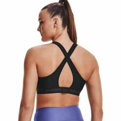 Under Armour Women's UA Crossback Mid Bra Black/Black/Jetgray