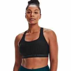 Under Armour Women's UA Crossback Mid Bra Black/Black/Jetgray