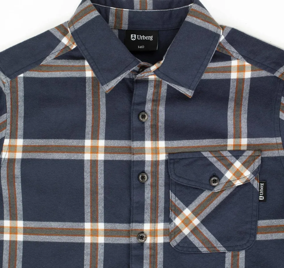 Urberg Juniors' Flanell Shirt Blue Nights/deep Lichen Green