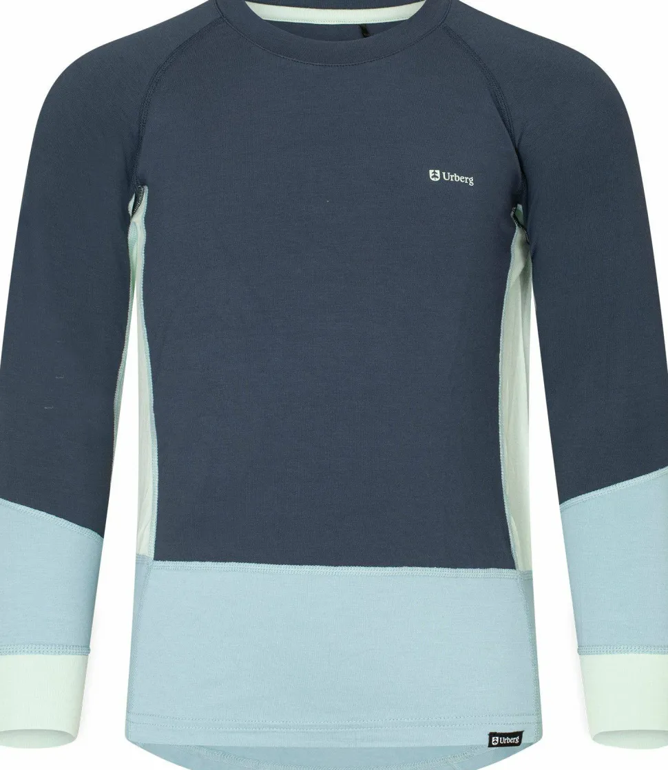 Urberg Juniors' Tree Base Layer Set Blue Nights/stone Blue/celadon