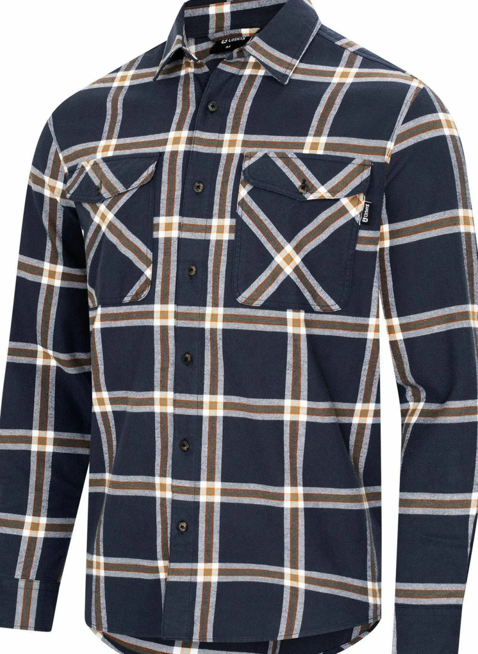 Urberg Men's Two Pocket Flanell Shirt Blue Nights/deep Lichen Green