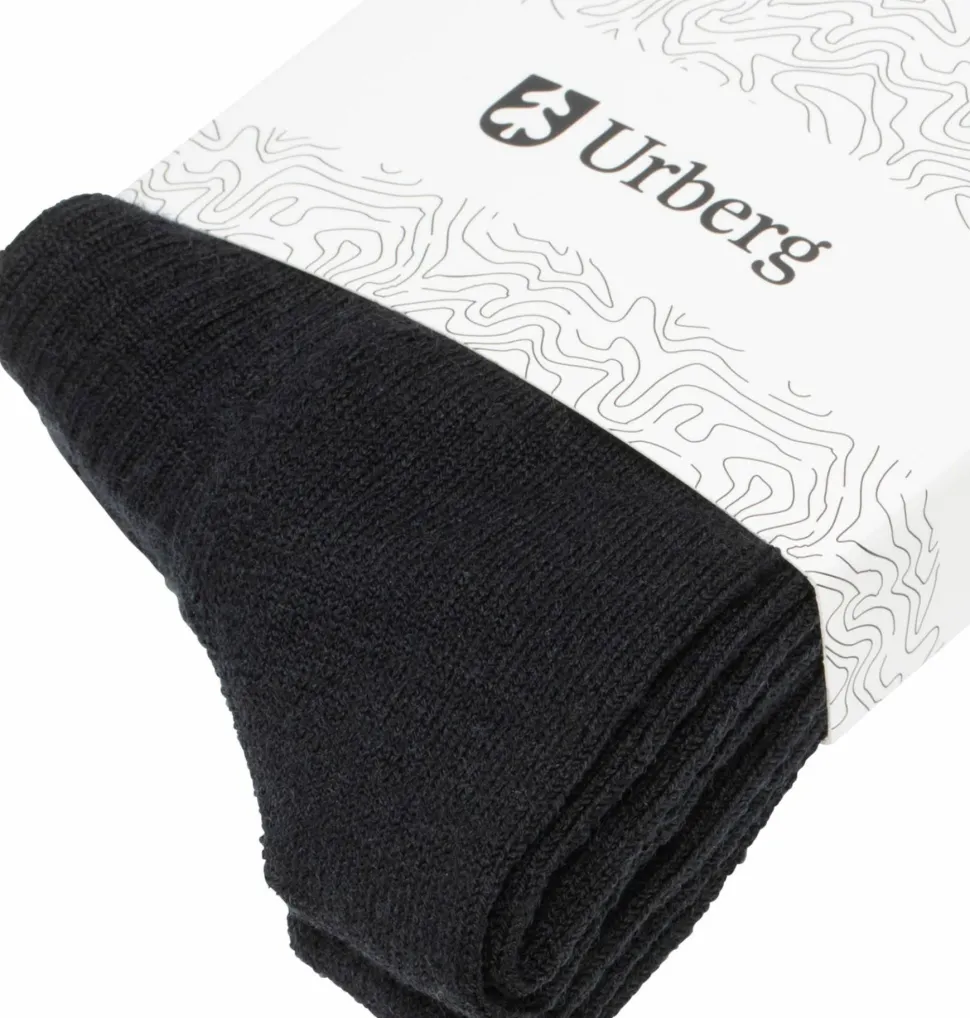 Urberg Unisex Merino Wool Ribb Sock 2p Black Beauty