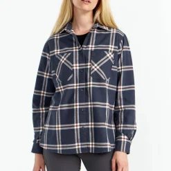 Urberg Women's Two Pocket Flanell Shirt Blue Nights/huckleberry