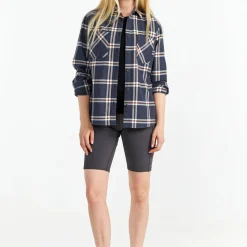 Urberg Women's Two Pocket Flanell Shirt Blue Nights/huckleberry