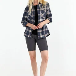 Urberg Women's Two Pocket Flanell Shirt Blue Nights/huckleberry