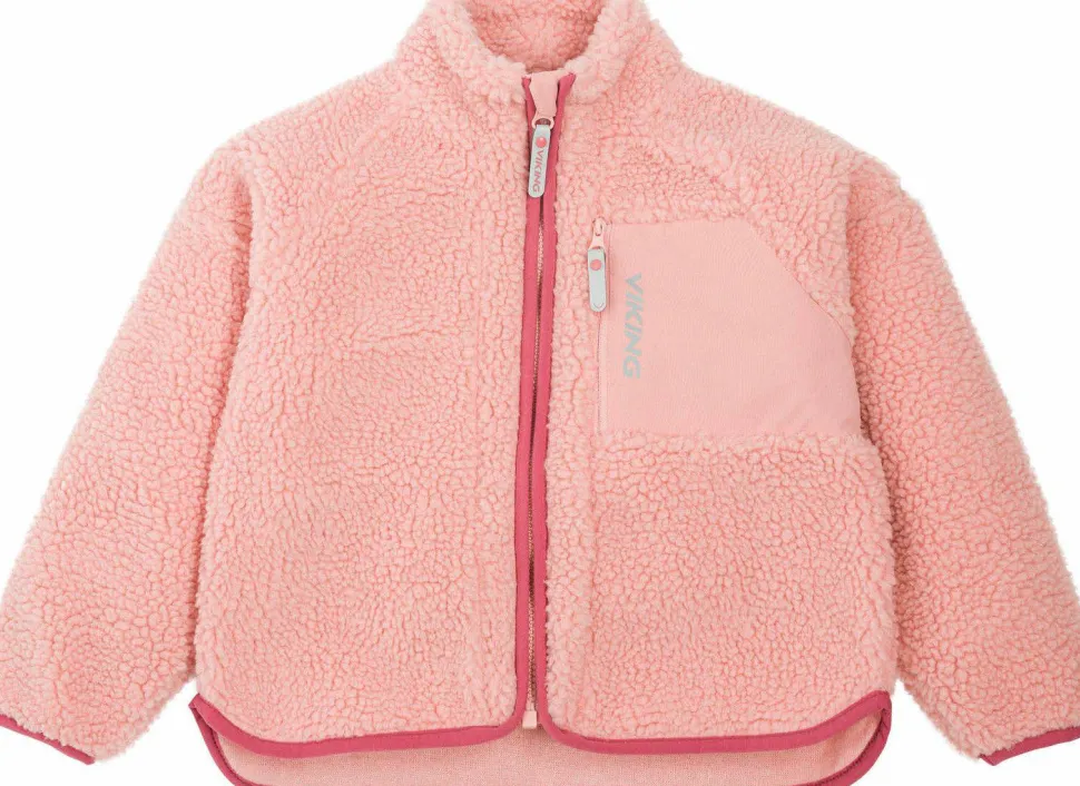 Viking Footwear Kids' Playtime Pile Midlayer Jacket Light Pink