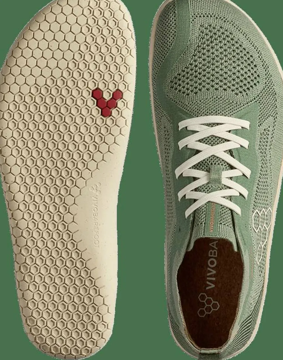 Vivobarefoot Women's Primus Lite Knit Natural Dusty Green