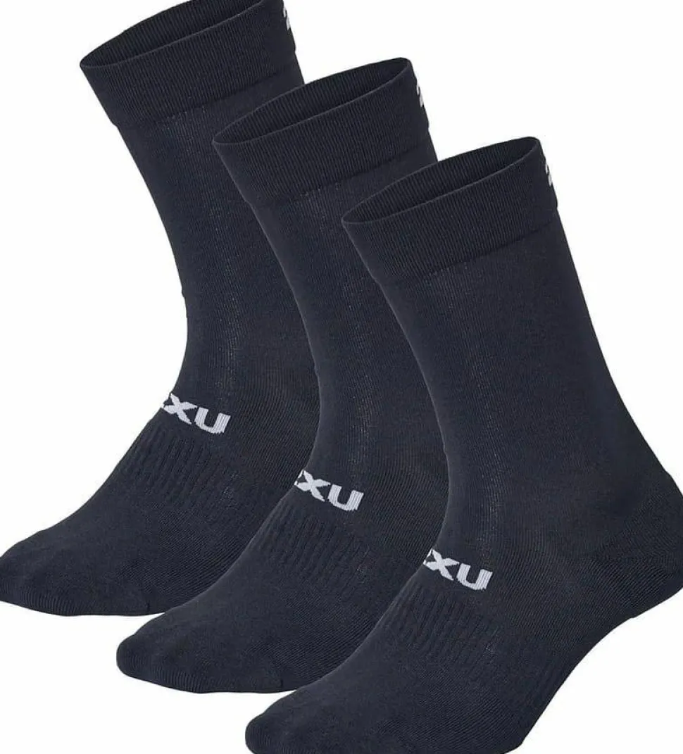 2XU Crew Socks 3 Pack Black/White