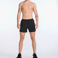 2XU Men's Aero 5 Inch Shorts Black/Silver Reflective