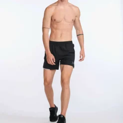2XU Men's Aero 5 Inch Shorts Black/Silver Reflective