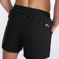 2XU Men's Aero 5 Inch Shorts Black/Silver Reflective