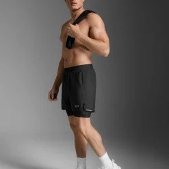2XU Men's Aero Mesh 2-In-1 5 Inch Shorts Black/silver Reflective