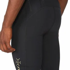 2XU Men's MCS Run Compression Shorts Black/Gold Reflective