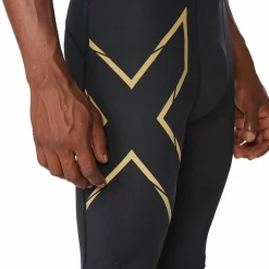 2XU Men's MCS Run Compression Shorts Black/Gold Reflective