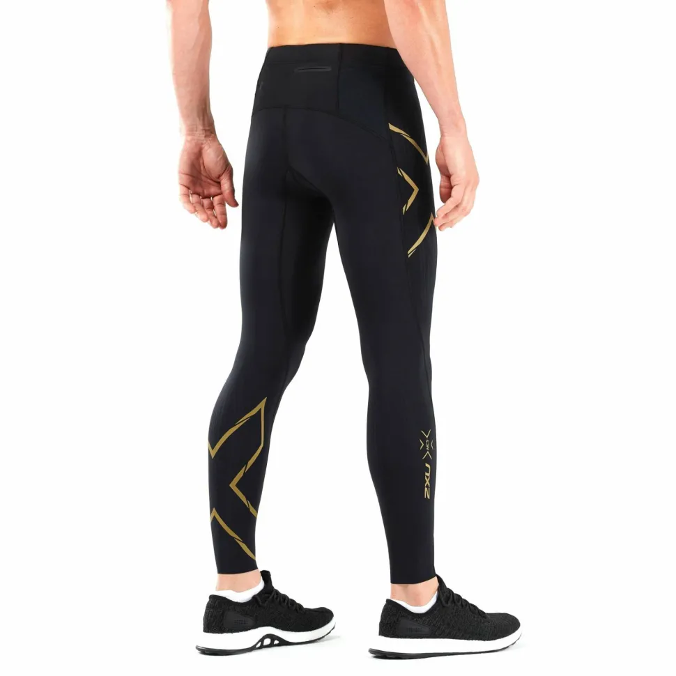 2XU Men's MCS Run Compression Tights Black/Gold Reflective