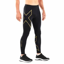 2XU Men's MCS Run Compression Tights Black/Gold Reflective