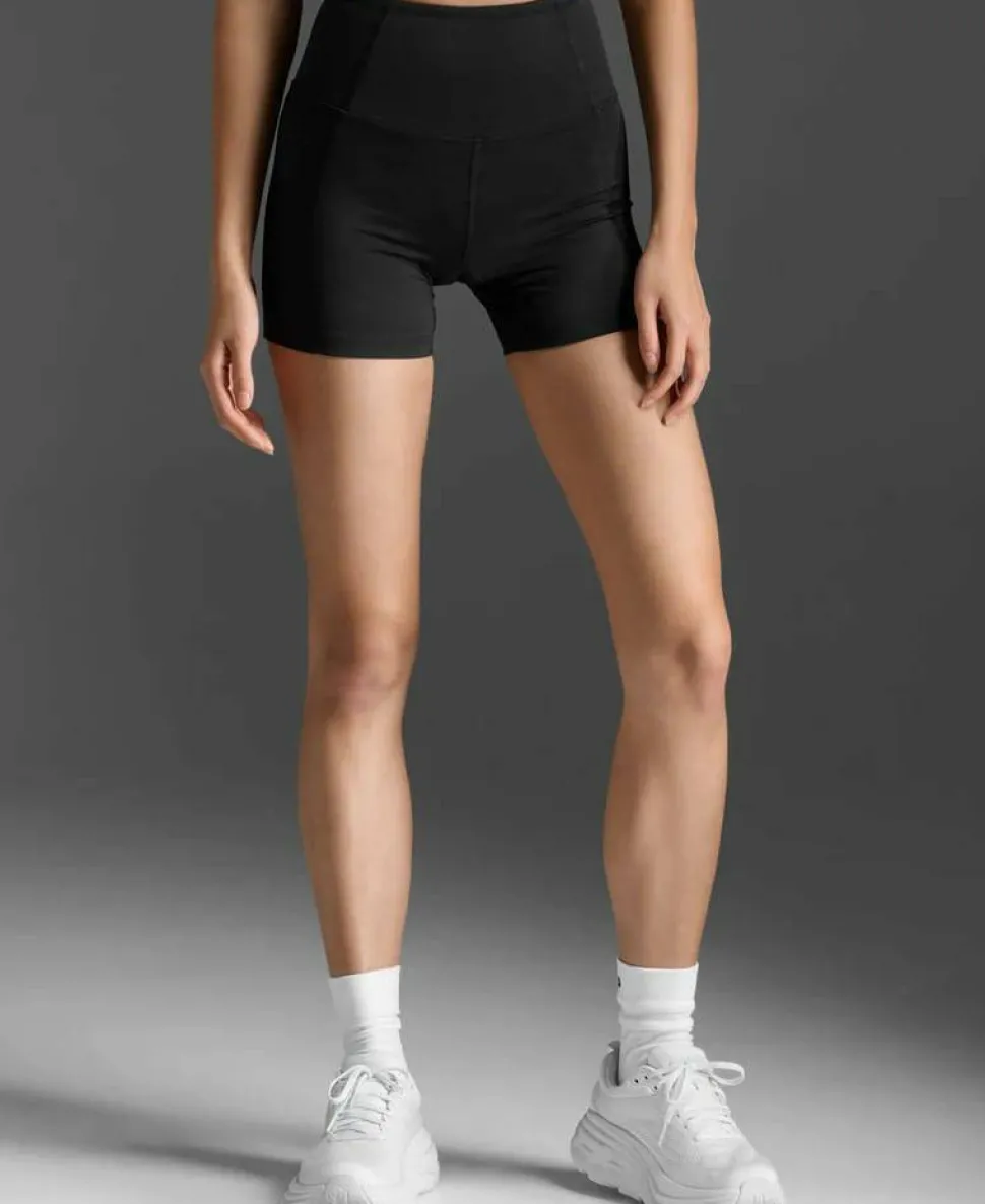 2XU Women's Flex Hi-Rise Compression 4 Inch Short Black/black