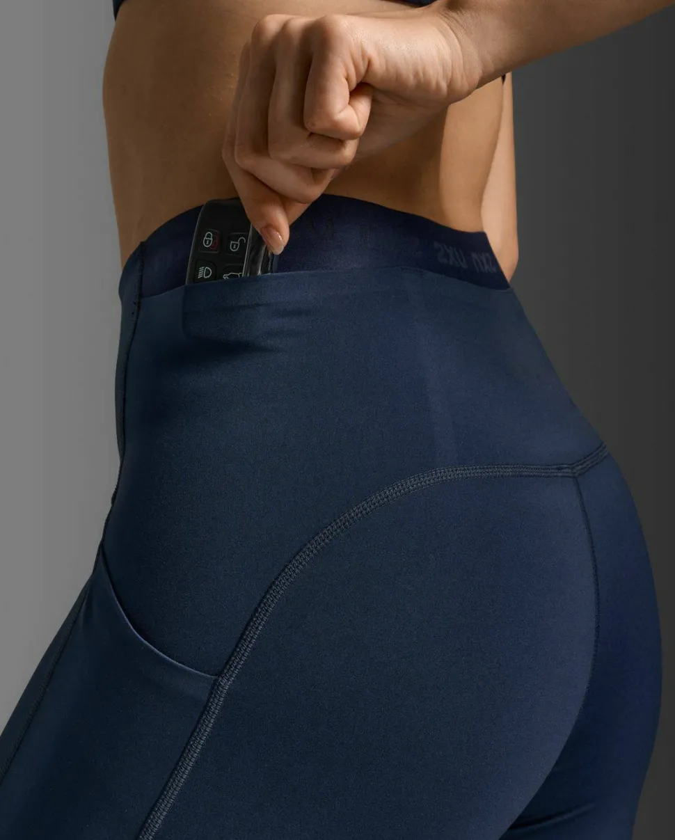 2XU Women's Form Stash Hi-Rise Compression 7/8 Midnight/midnight