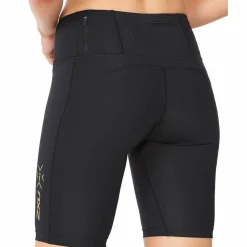 2XU Women's Light Speed Mid-Rise Compression Shorts Black/Gold